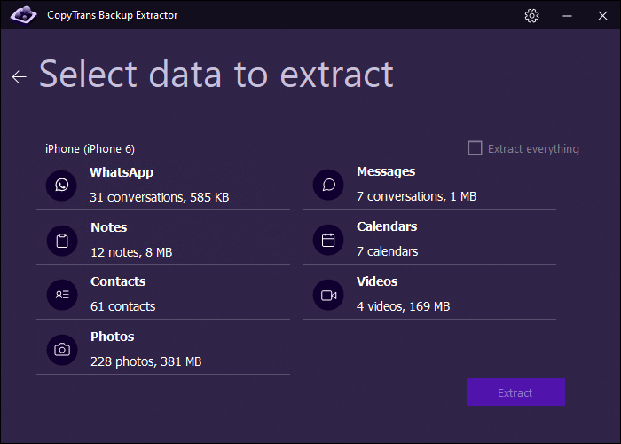 CopyTrans Backup Extractor gallery image