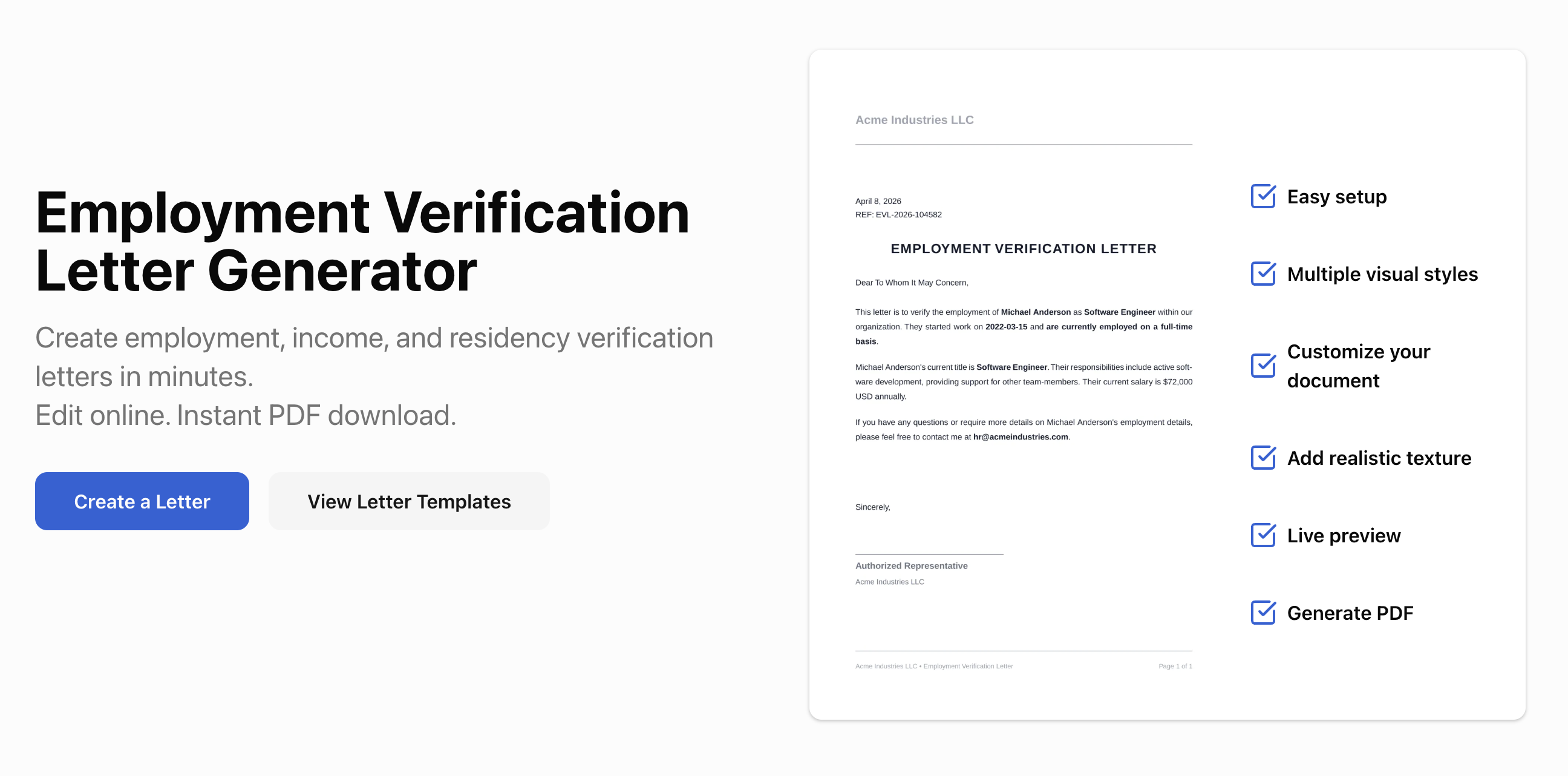 VerificationLetters gallery image