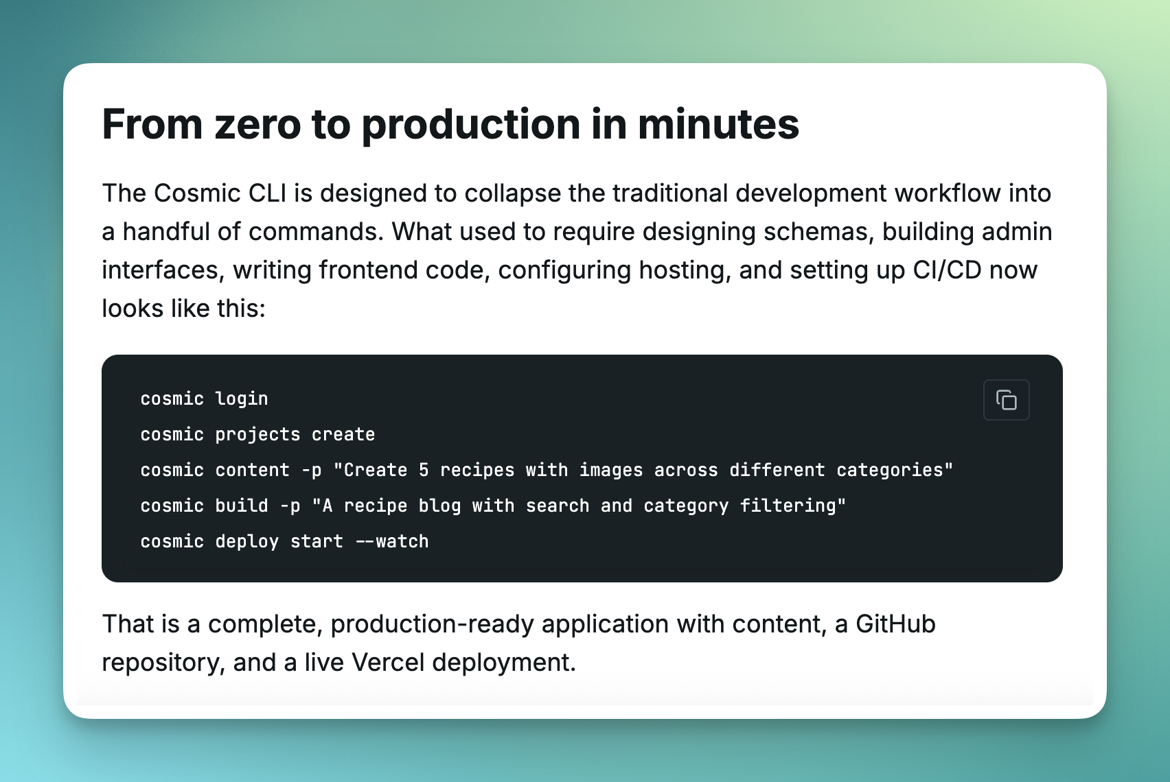 Cosmic CLI gallery image