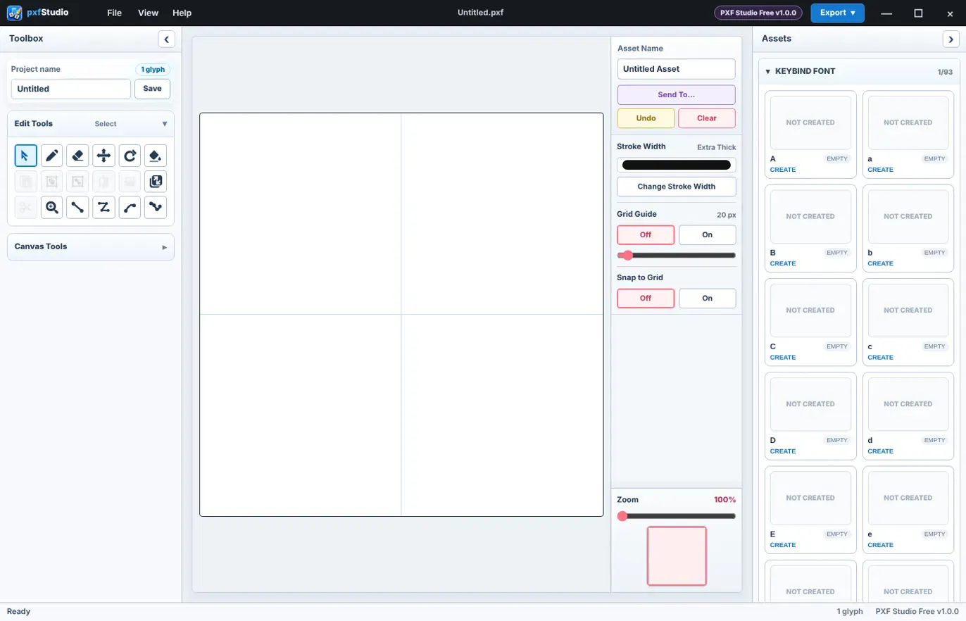 pxfStudio Free — SVG Editor & Font Maker gallery image