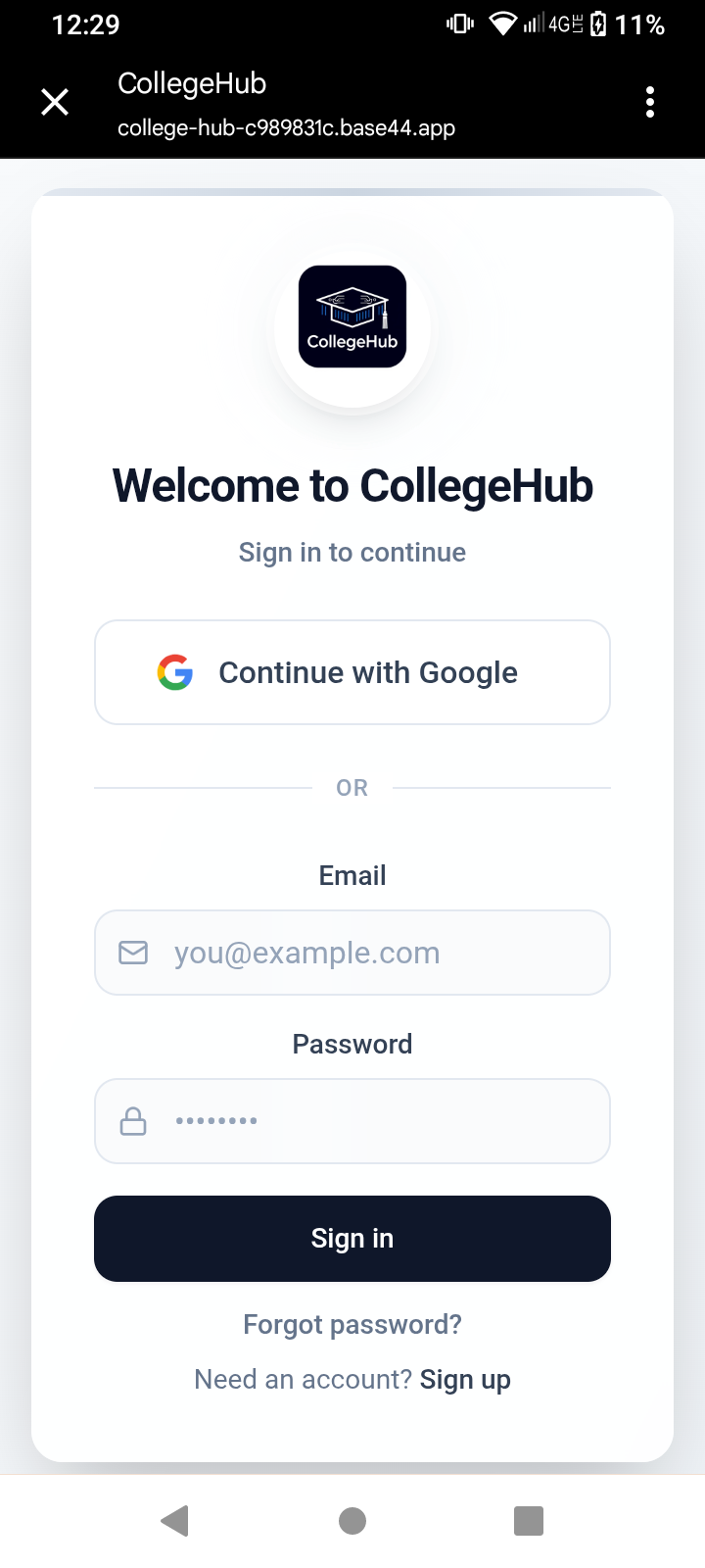 CollegeHub - Product Hunt launch logo and brand identity