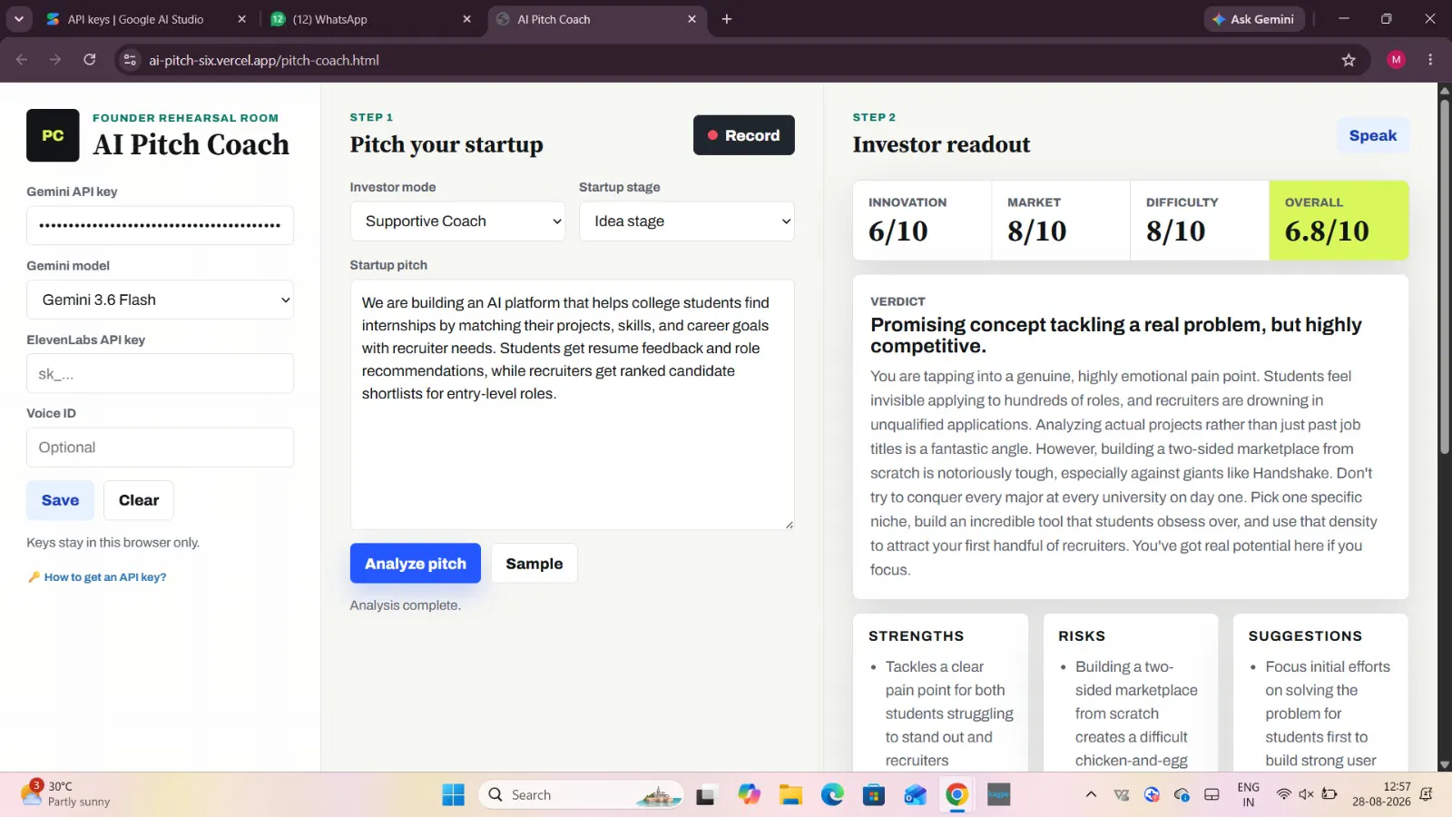 AI Pitch Coach 截图 3