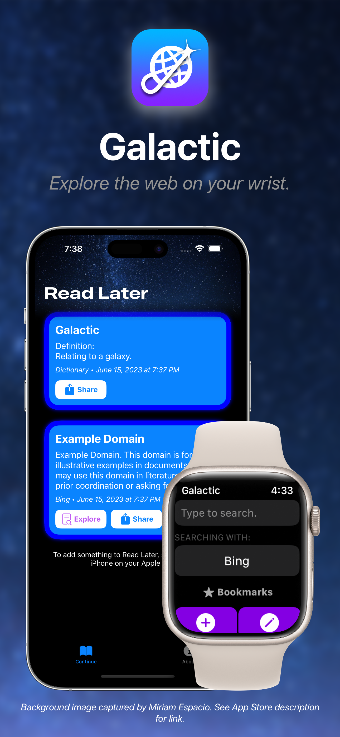 Galactic- Apple Watch 용 웹 브라우저 - 손목에 웹을 탐색하십시오. 미디어 1