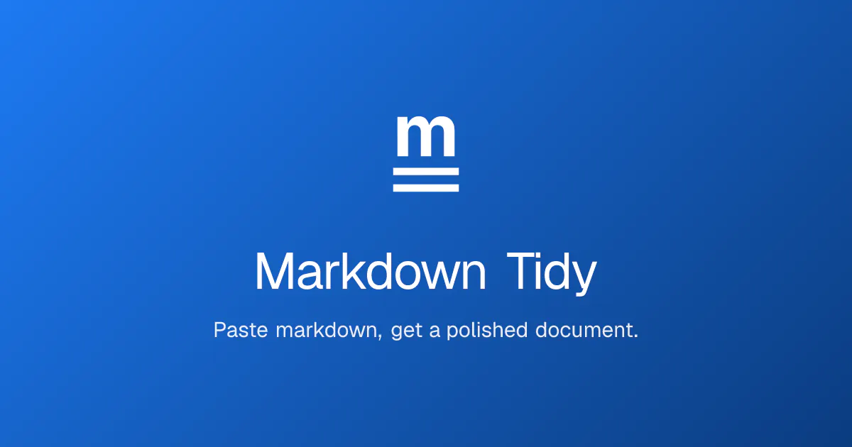 Markdown Tidy gallery image