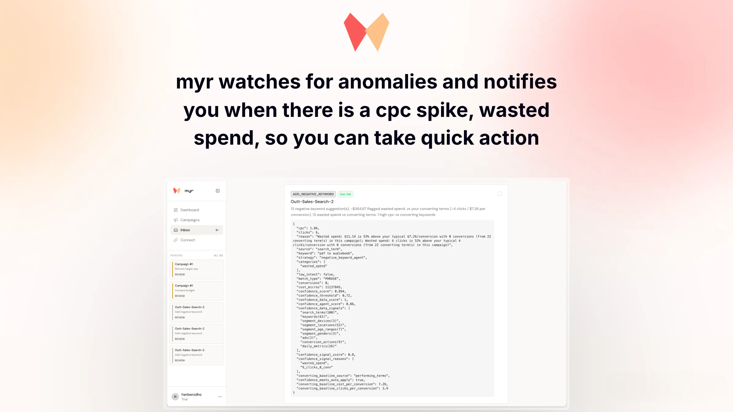 myr — AI agents for Google ads. gallery image