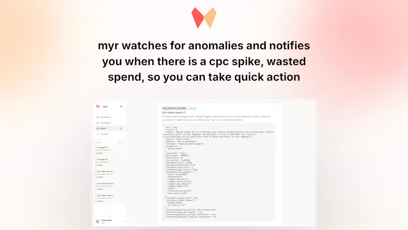 myr — AI agents for Google ads. screenshot 3