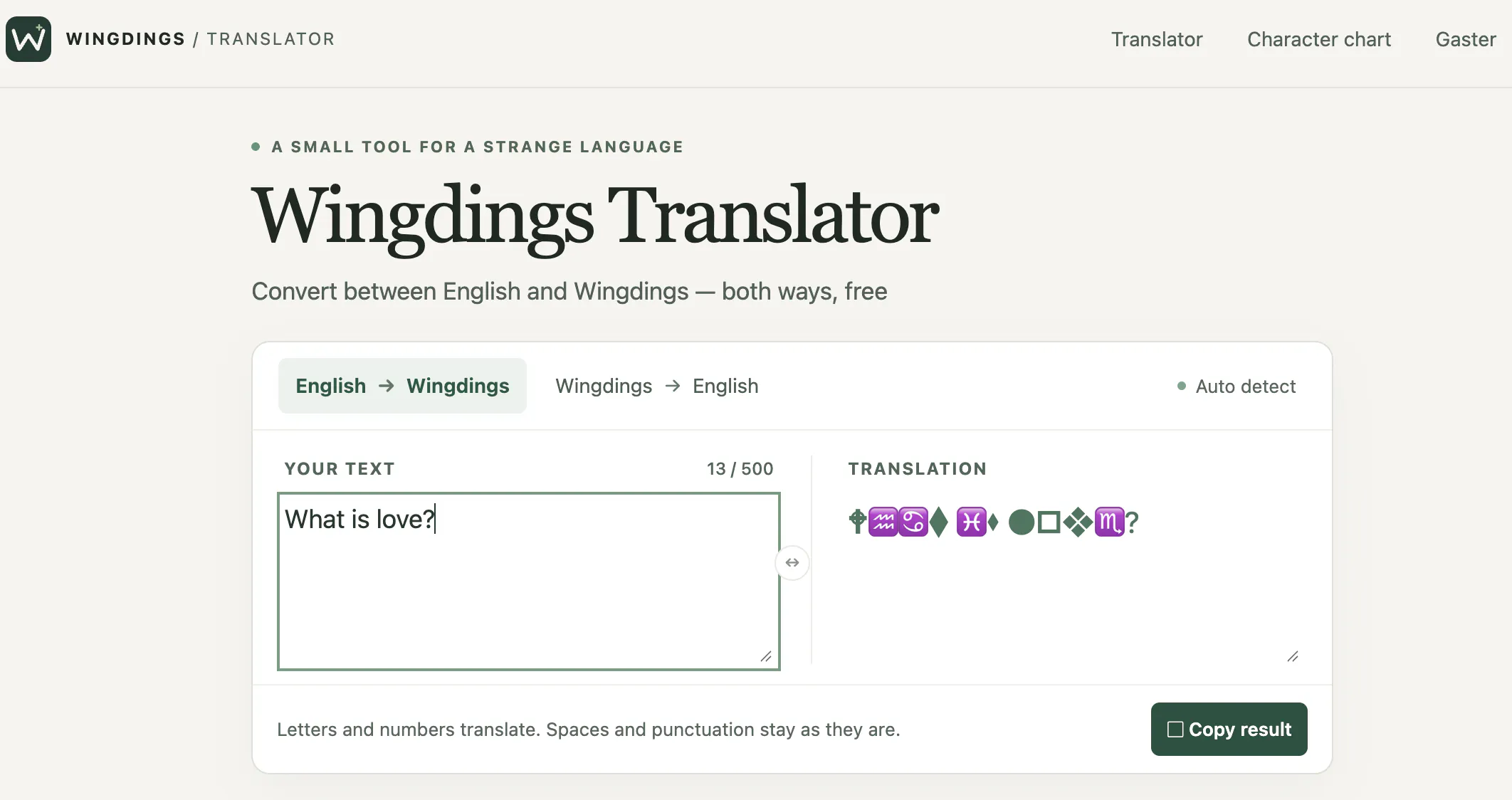 Wingdings Translator gallery image
