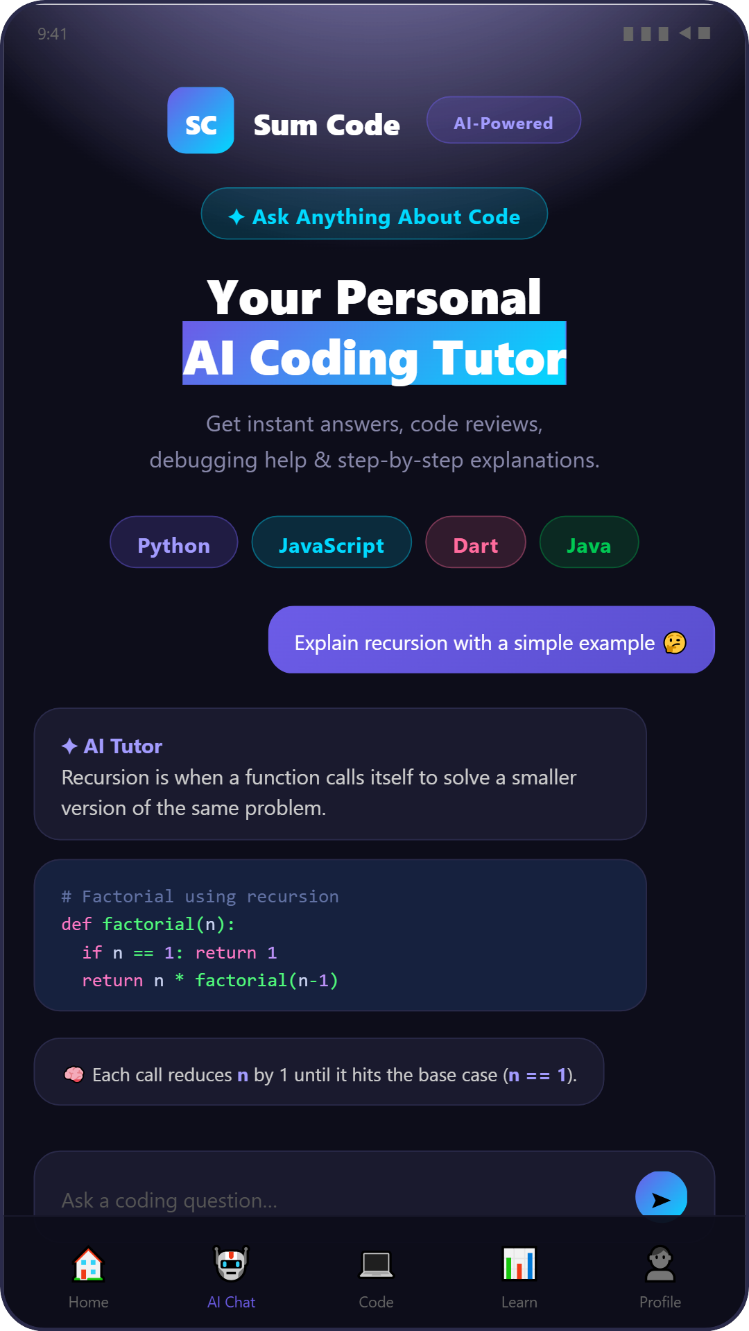 Sum Code - Learn Coding with AI gallery image