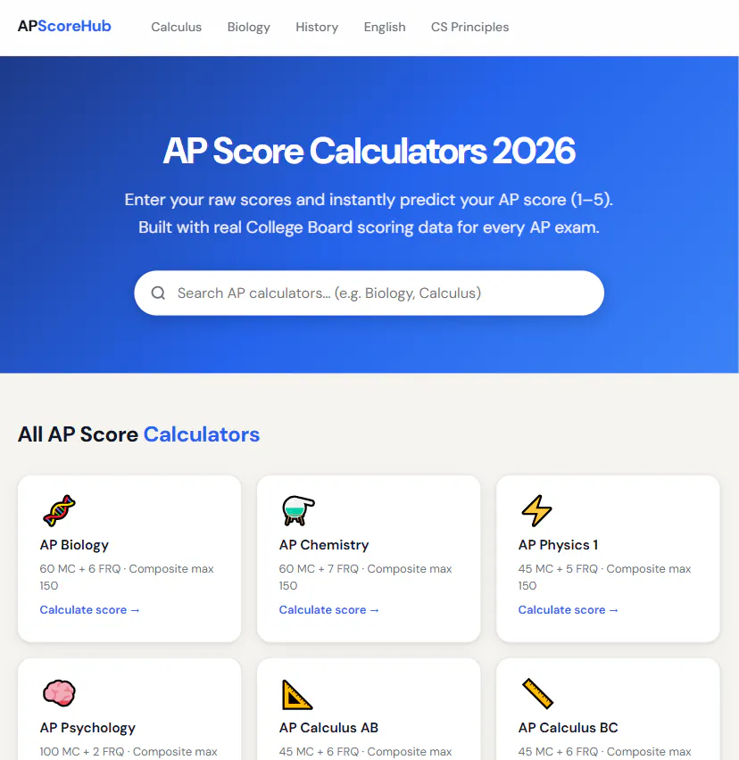 AP Score Calculators – Exam Predictor 项目横幅