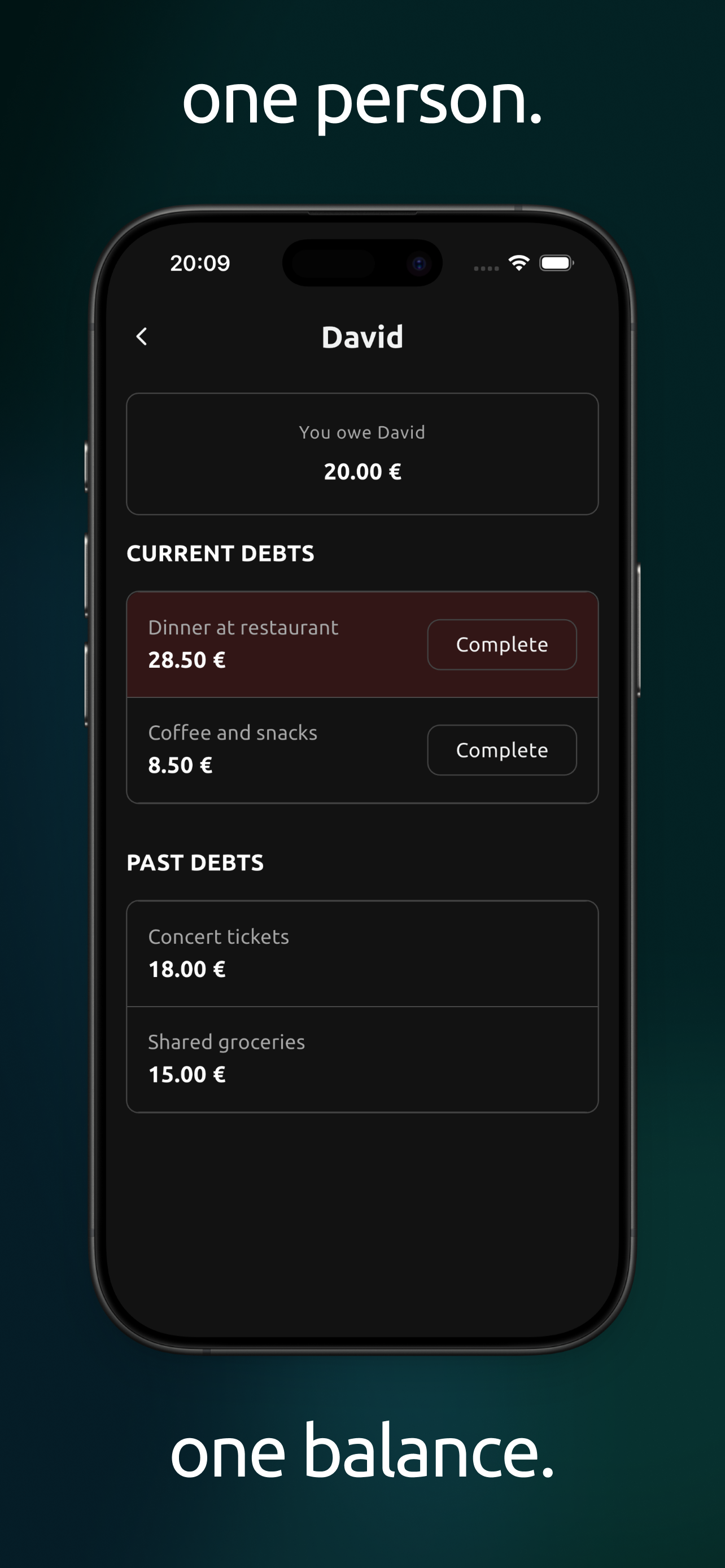 Dibs — Friendly Debt Tracker gallery image