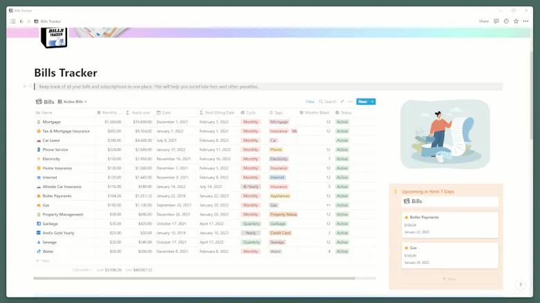 Bill Tracker - ProfitPlannerX OS gallery image