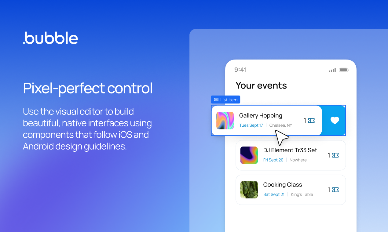 Bubble for native mobile apps (beta) screenshot 2
