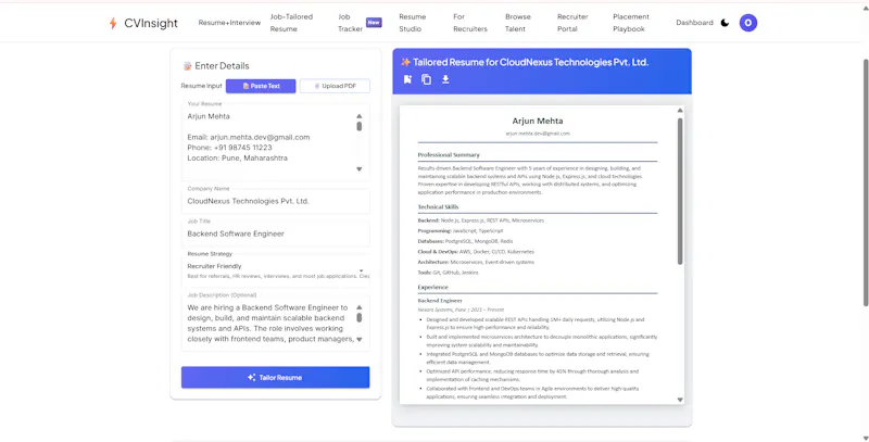 CVInsight screenshot 3