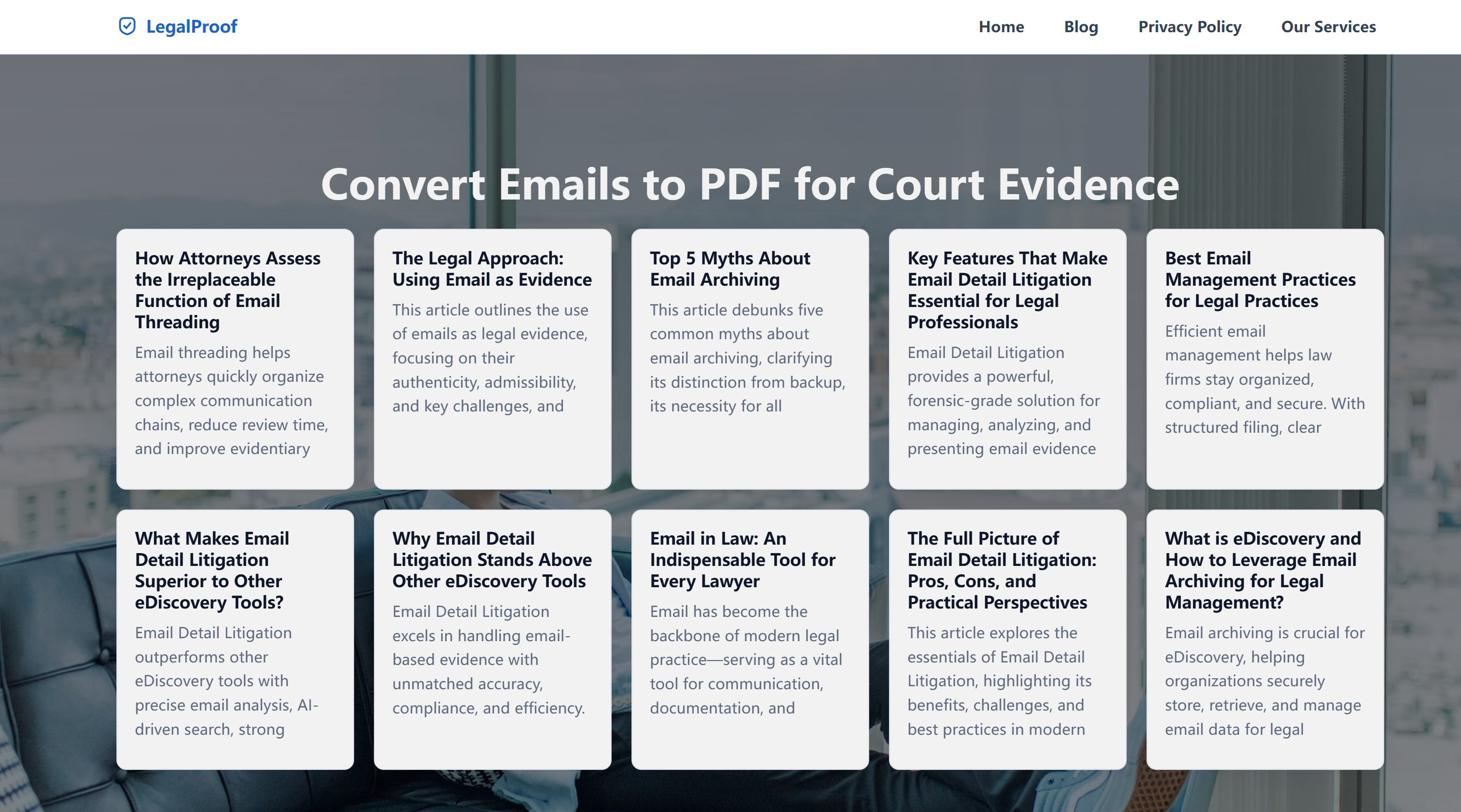 LegalProof - Main product screenshot demonstrating key features and user interface