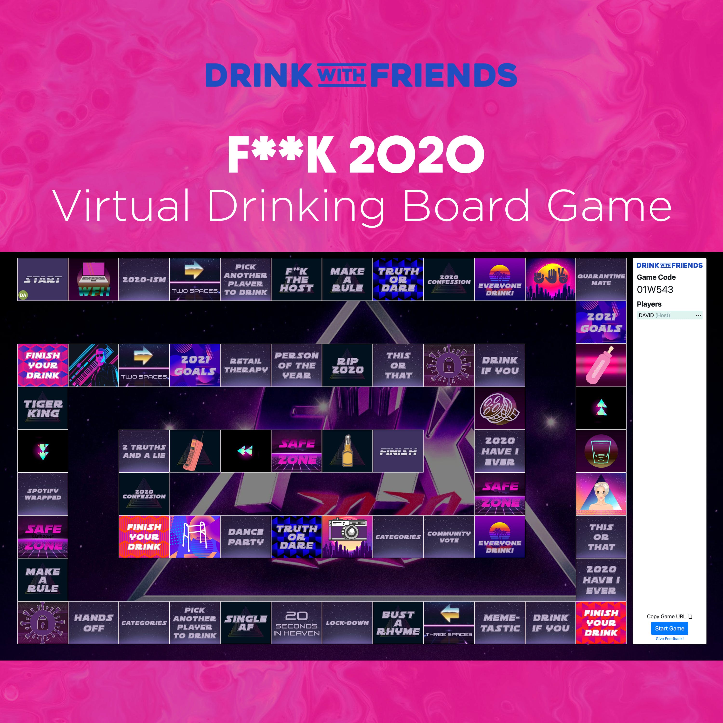 Drink With Friends A digital platform that takes drinking board games