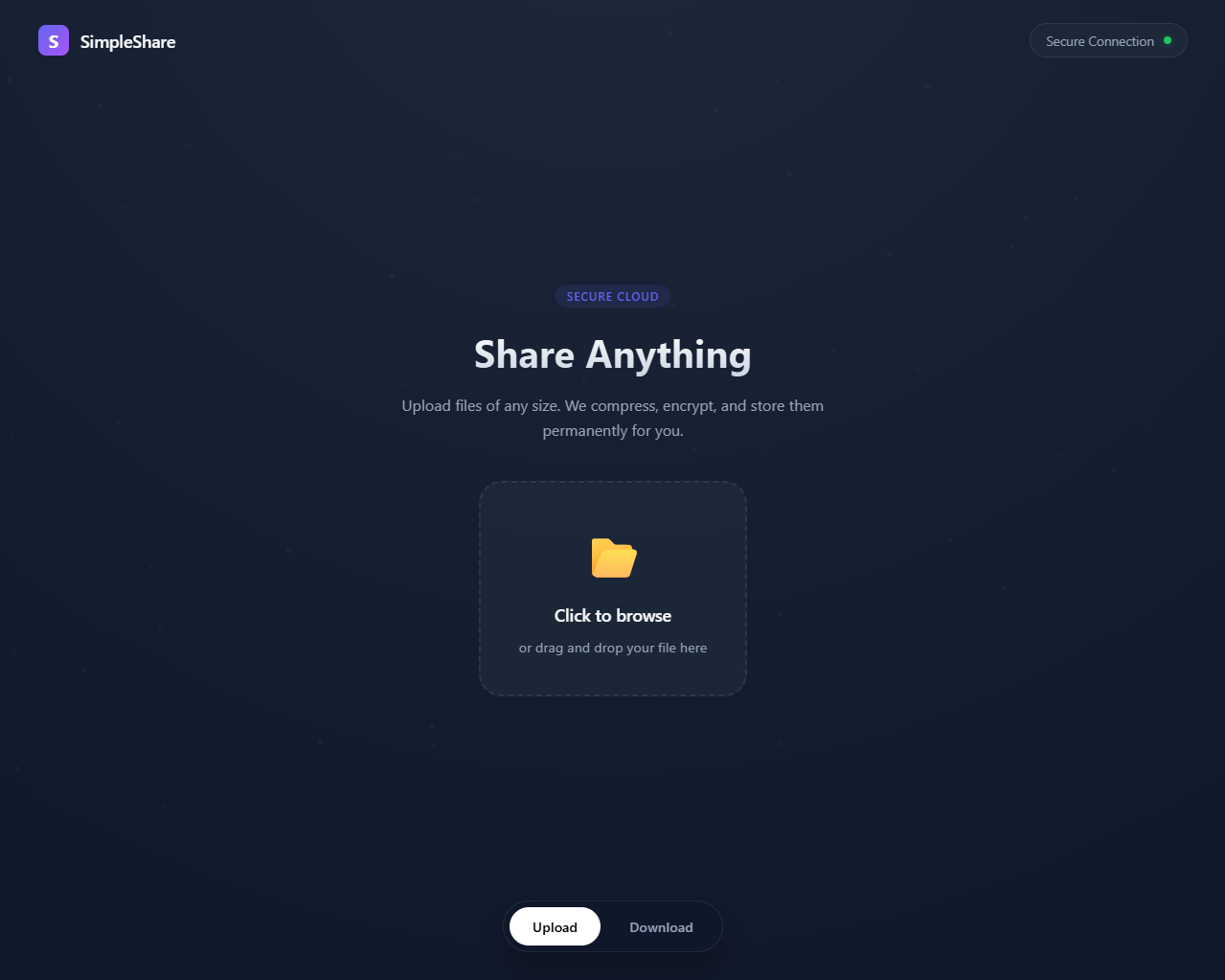 SimpleShare - Main product screenshot demonstrating key features and user interface