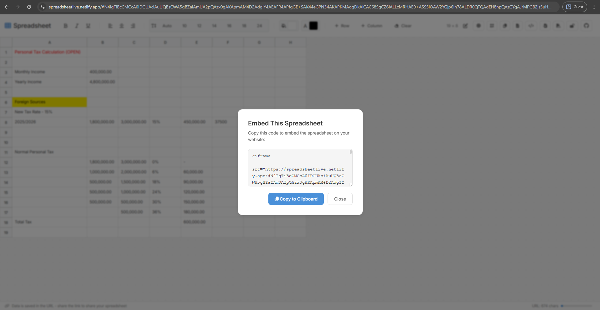 Spreadsheet gallery image