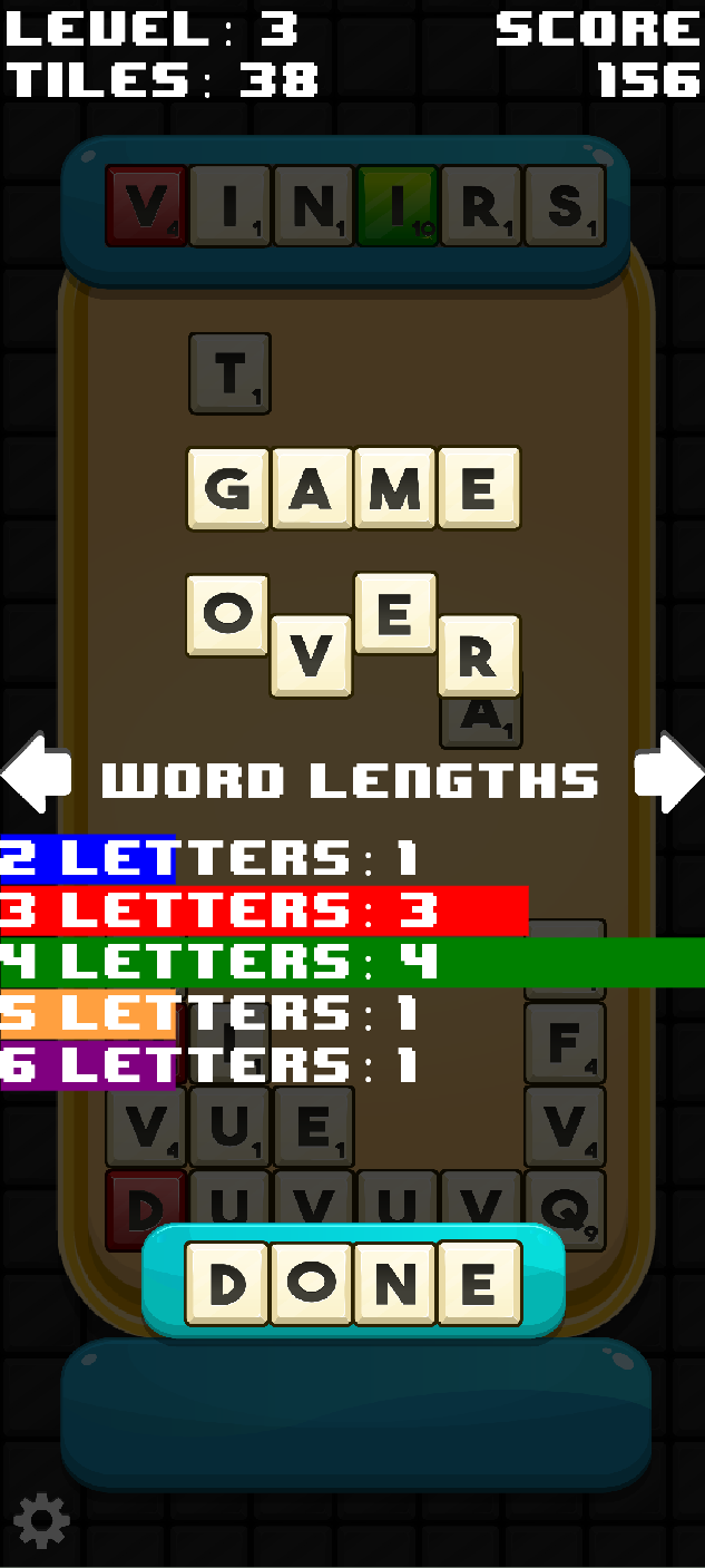Zim's Word Game - Tocca le piastrelle che cadono per costruire parole prima che la scheda si riempia media 4