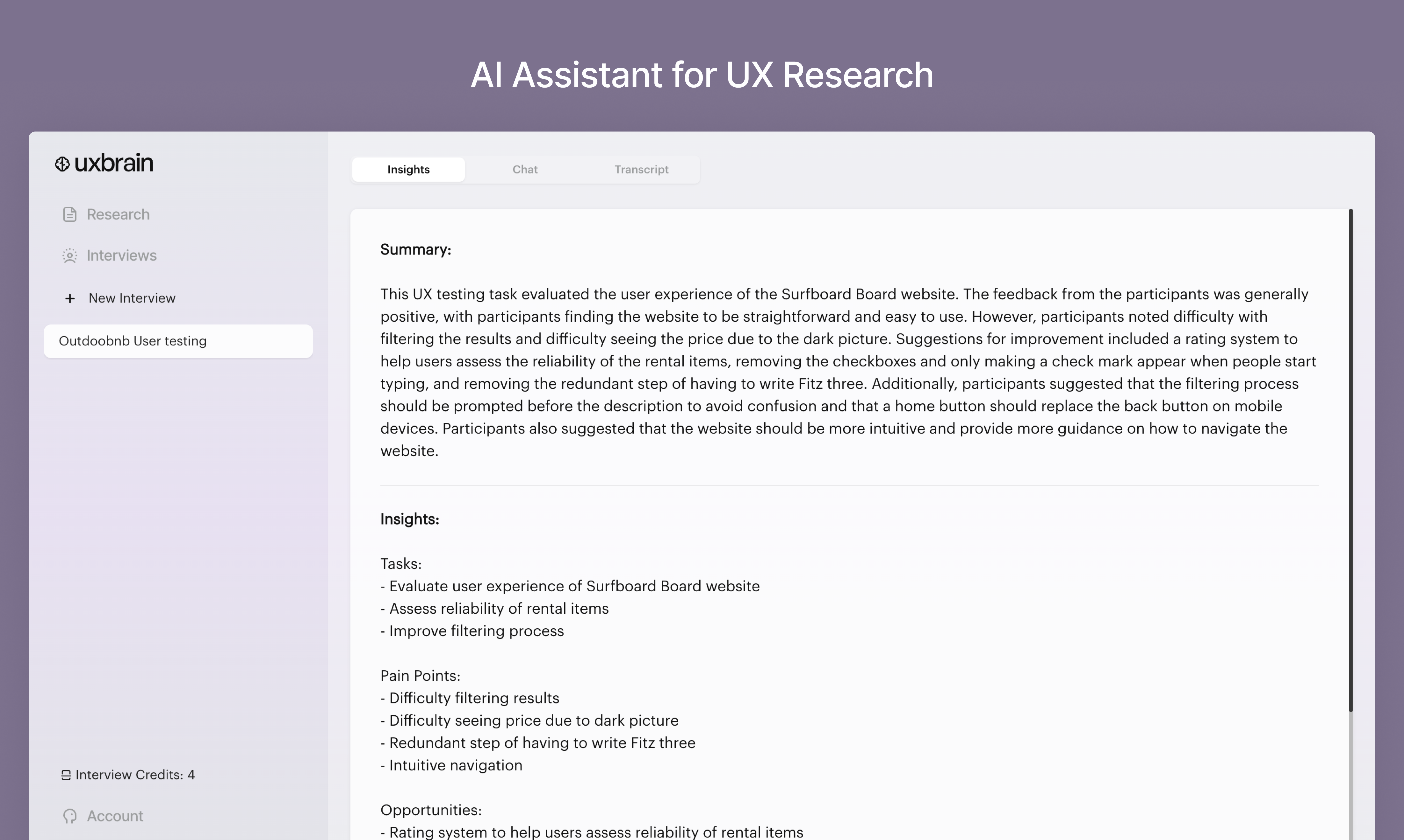 UX Research AI by UX Brain