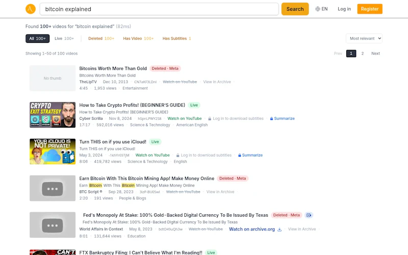Archivarix Tube Search screenshot 4