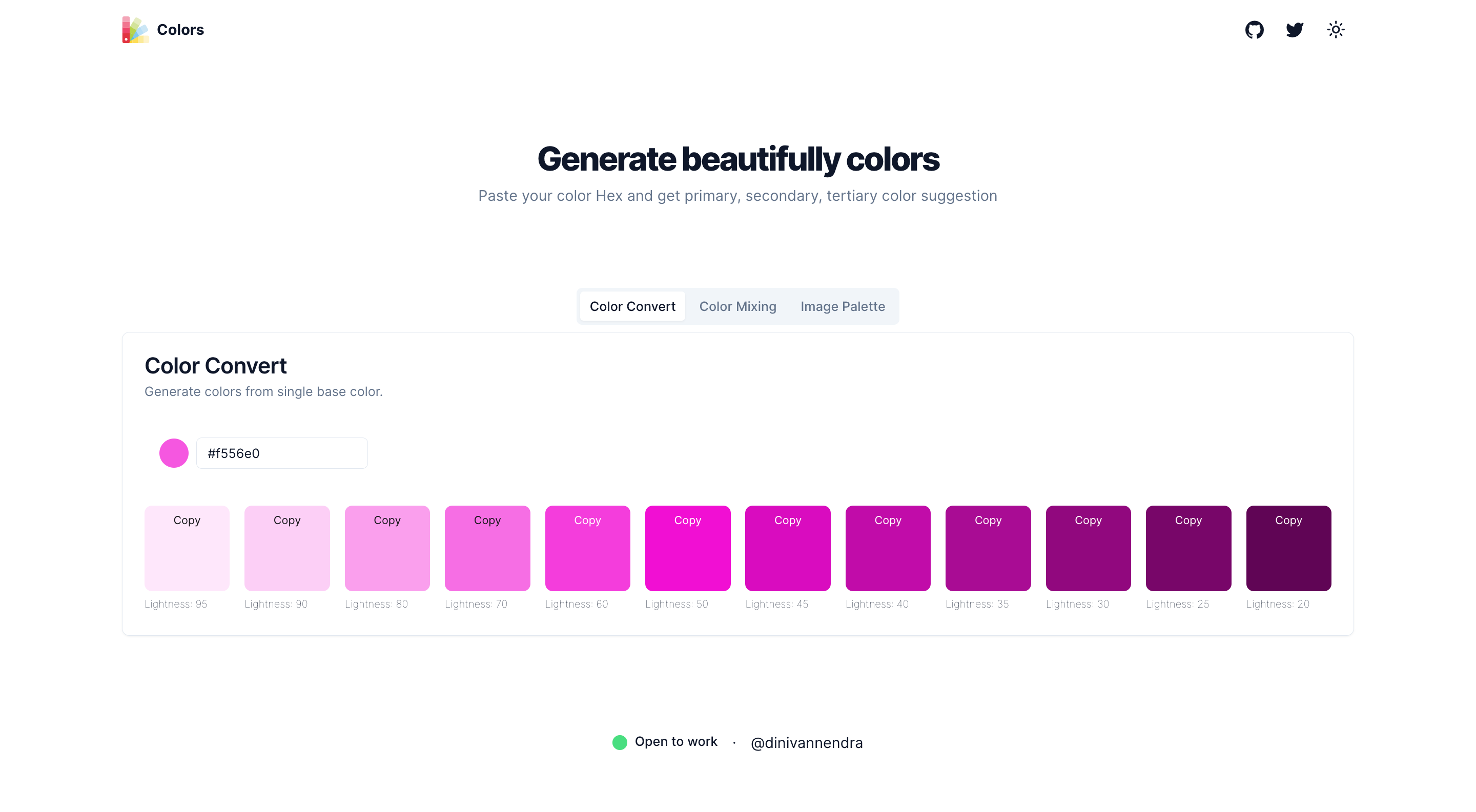 Média Couleurs - Générer des couleurs pour vous donner des suggestions de couleurs 1