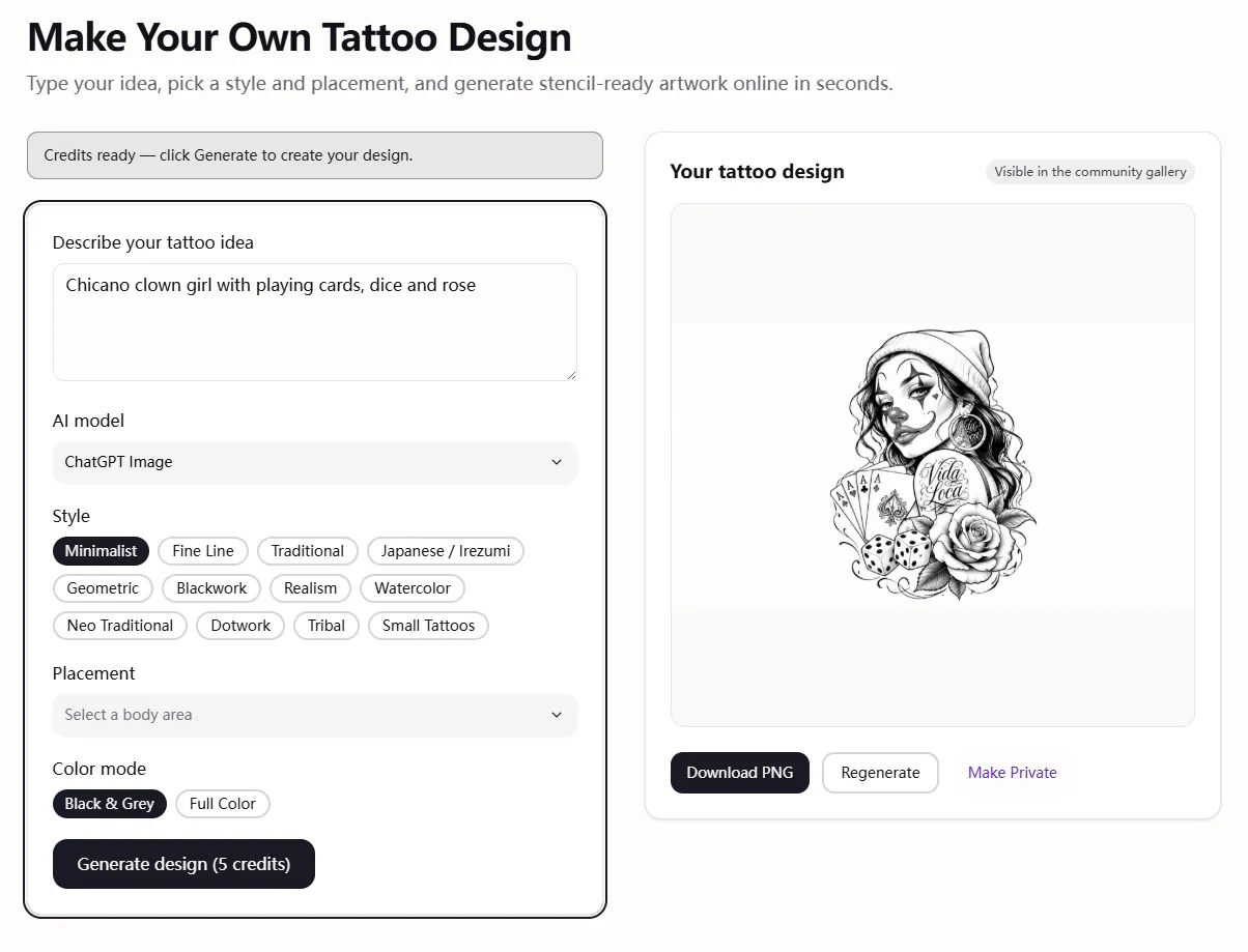 AI Tattoo Generator gallery image