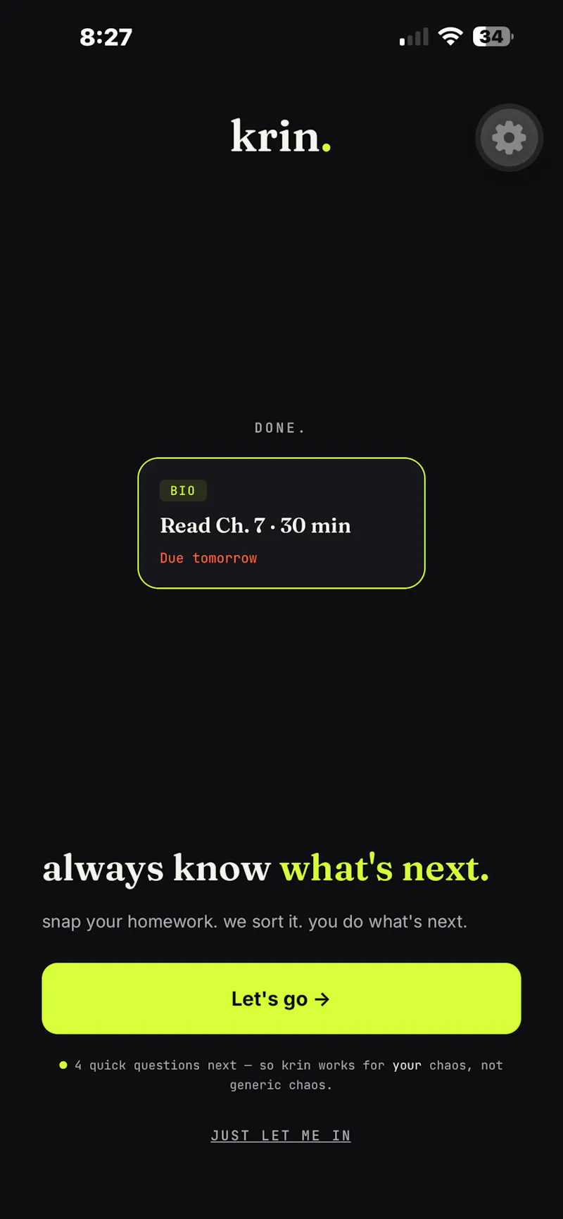 KrinApp screenshot 1
