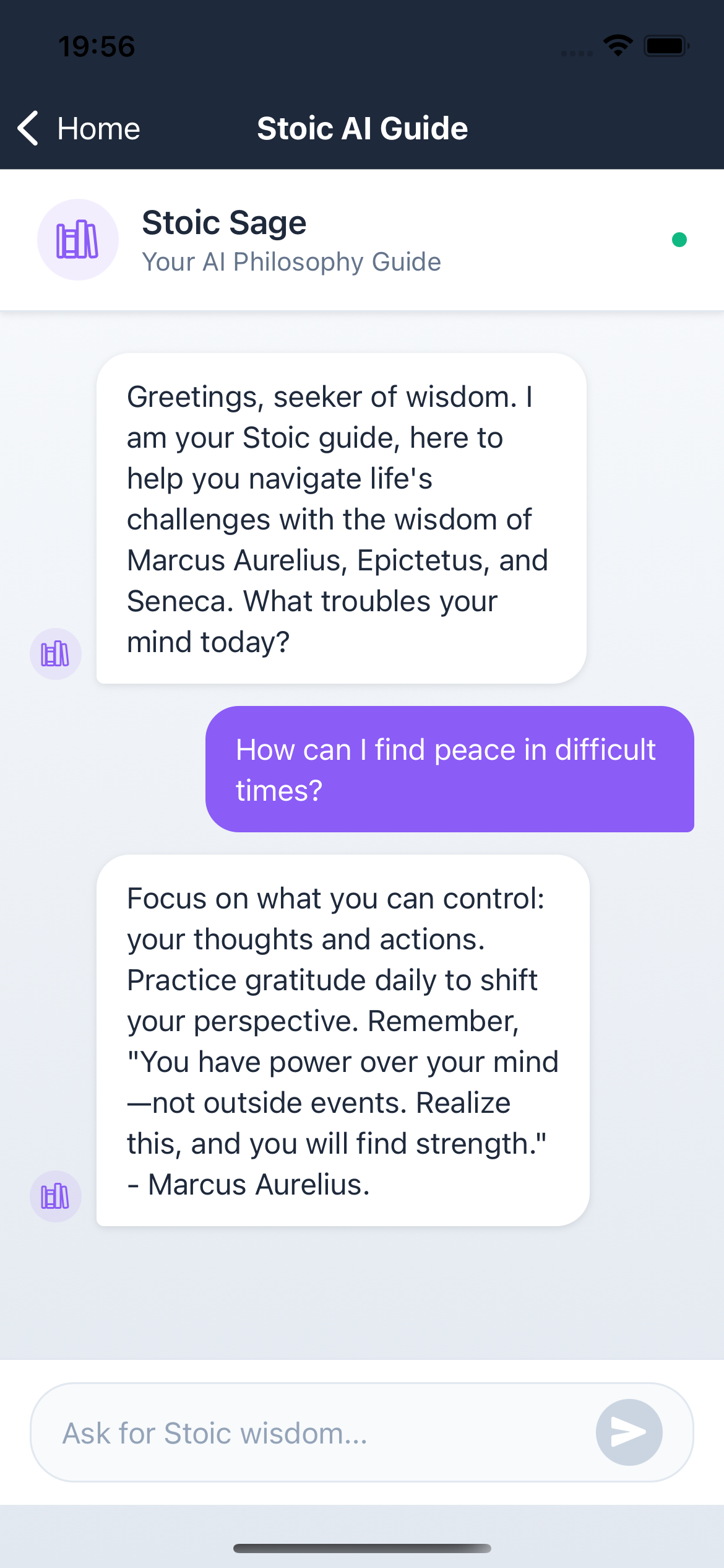 StoicZone: Journal & AI Stoic gallery image