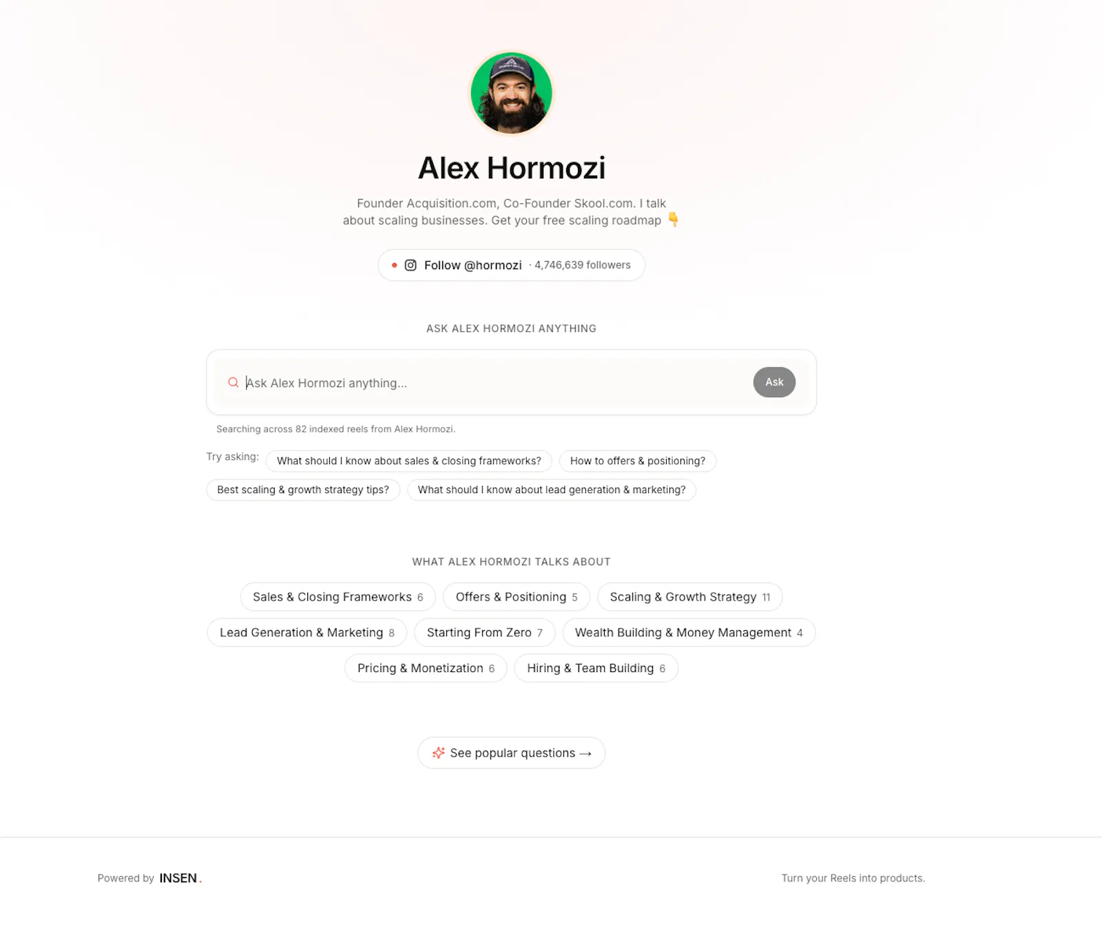 INSEN converts IG Reels into products. screenshot 3