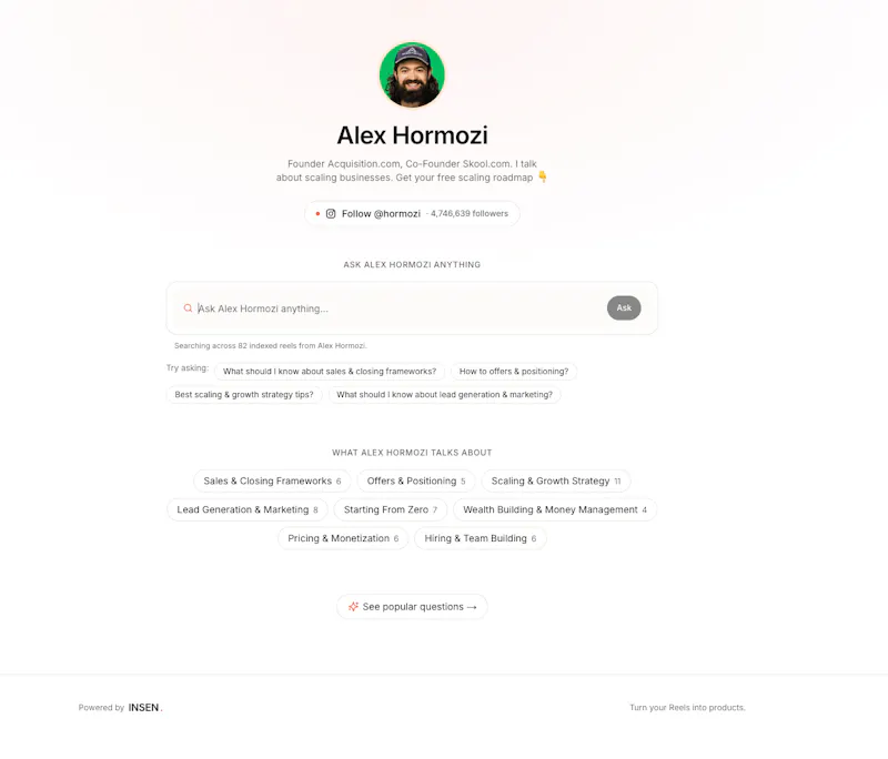 INSEN converts IG Reels into products. screenshot 3