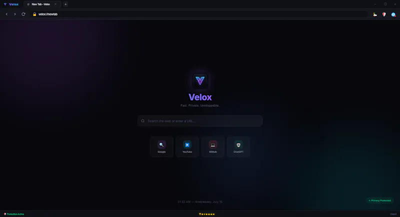 Velox Browser screenshot 1