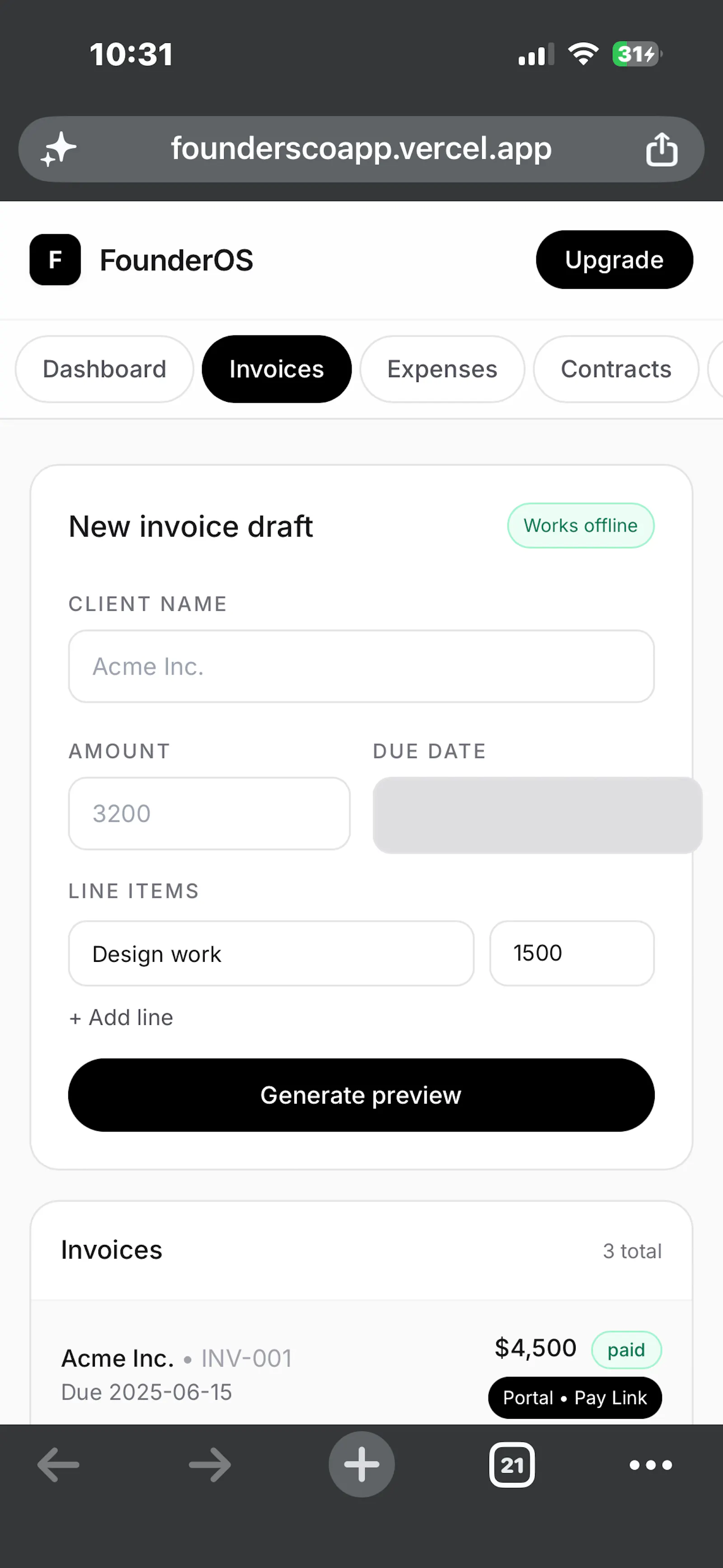 FounderOS screenshot 3