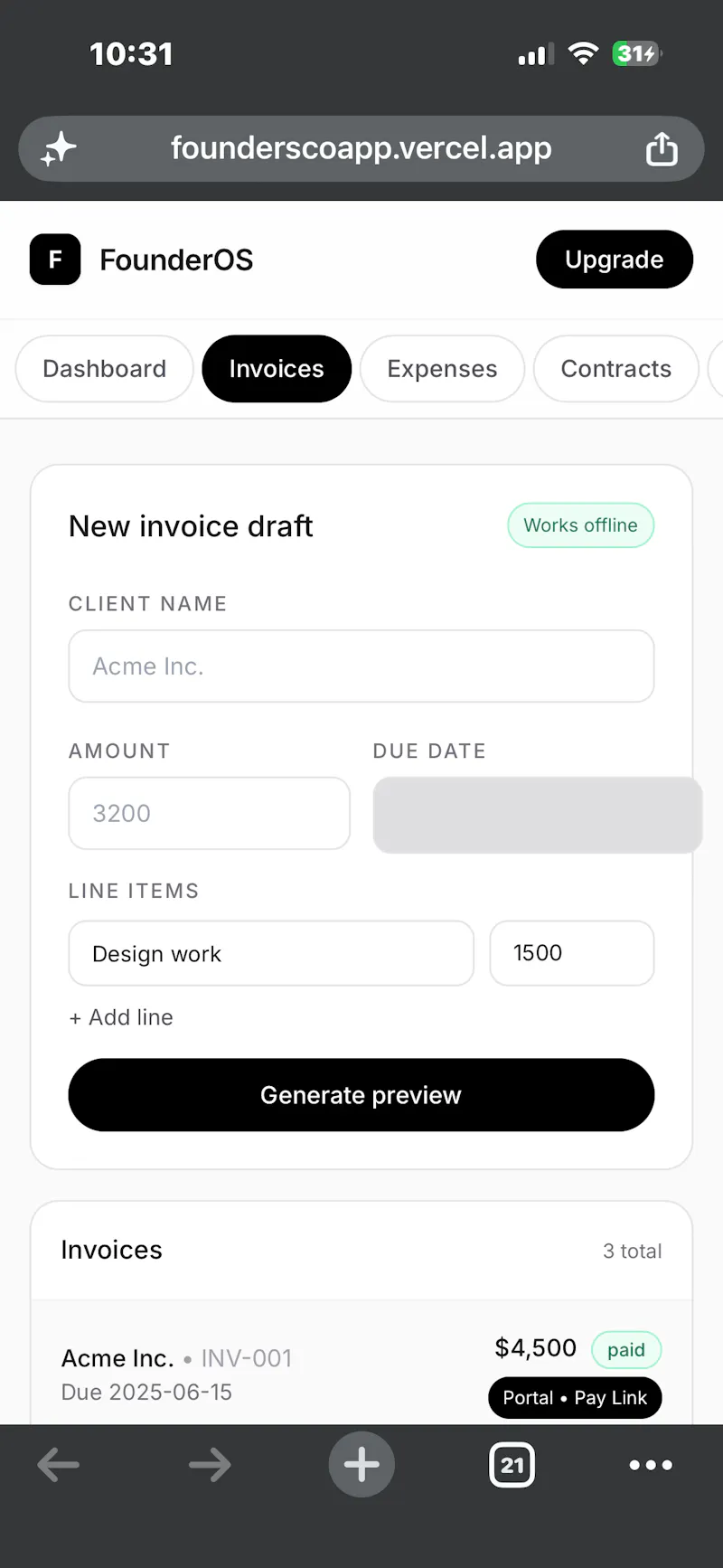 FounderOS screenshot 3