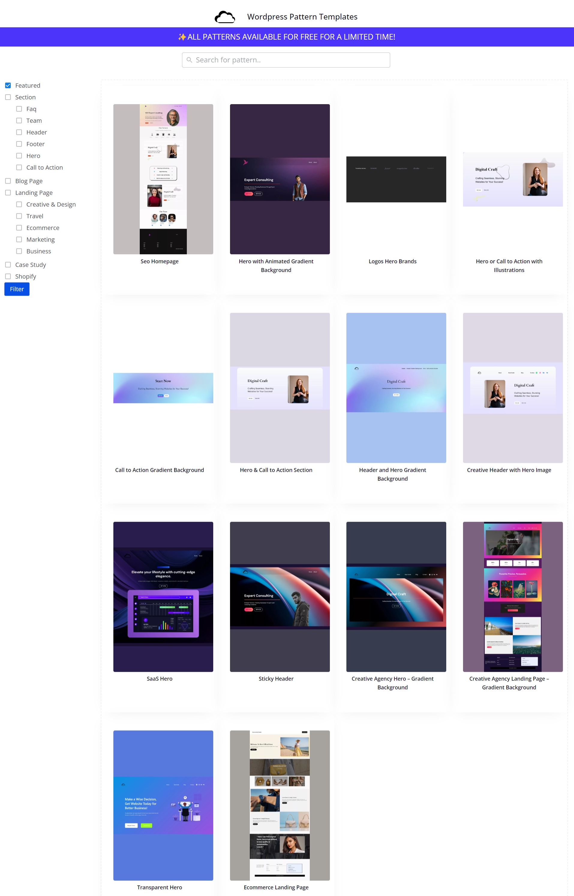 WpAlpha Wordpress Patterns