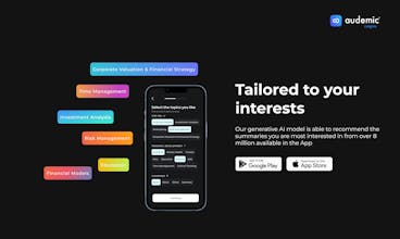 Audemic Insights Mobile App-Schnittstelle zeigt eine sorgfältig ausgewählte Auswahl an Inhalten zum Anhören an und betont Bequemlichkeit und Vorreitersein.