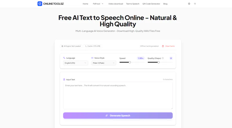 Free privacy-first  and Unlimited TTS screenshot 1