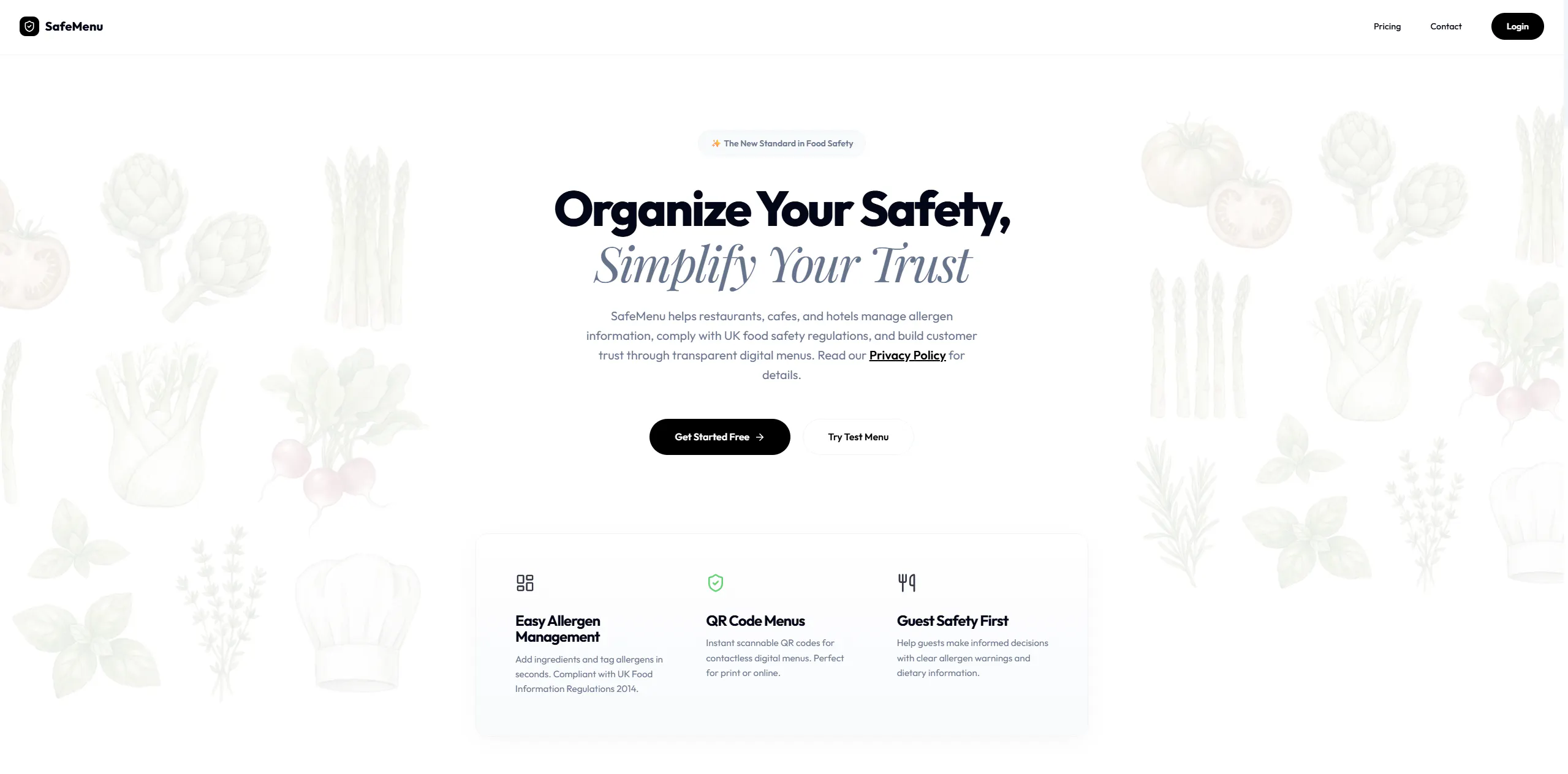 Safemenu - Digital Menu, Allergen Filter gallery image