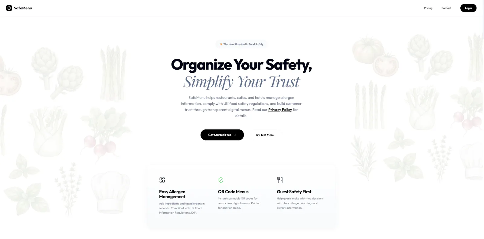 Safemenu - Digital Menu, Allergen Filter screenshot 2