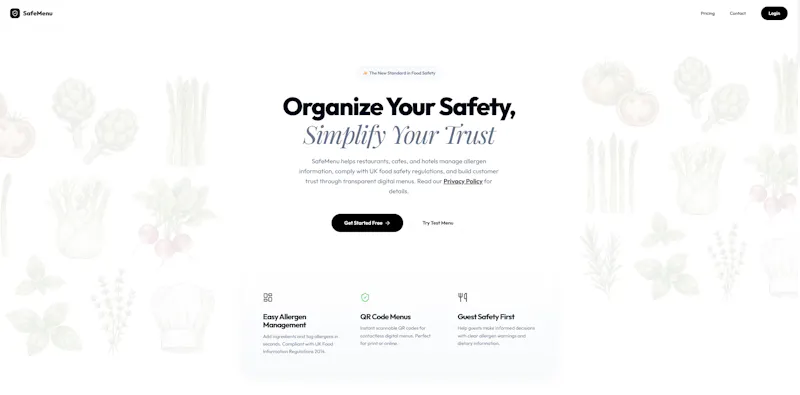 Safemenu - Digital Menu, Allergen Filter screenshot 2