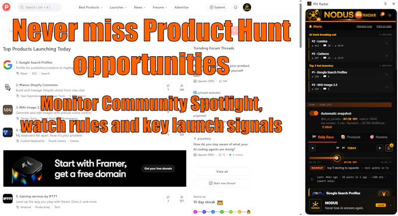 NODUS PH Radar for Product Hunt screenshot 4