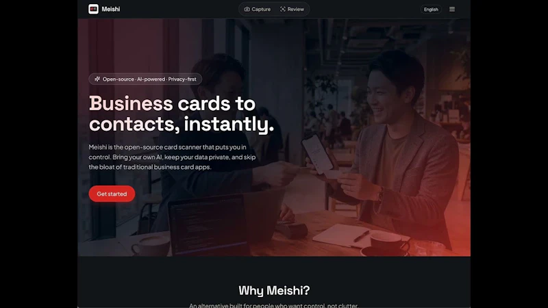 Meishi Business Card Scanner screenshot 1 (video preview)