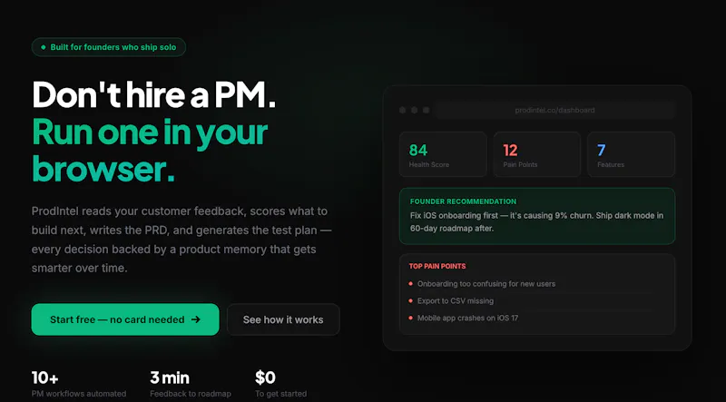 ProdIntel screenshot 1