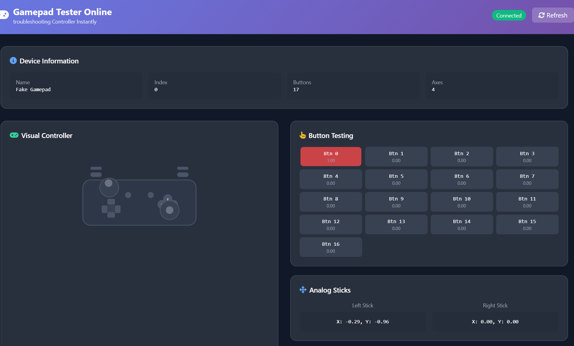Gamepad Tester online media 3