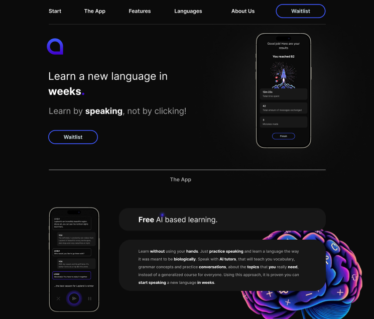 Loqui - Main screenshot showing features and interface