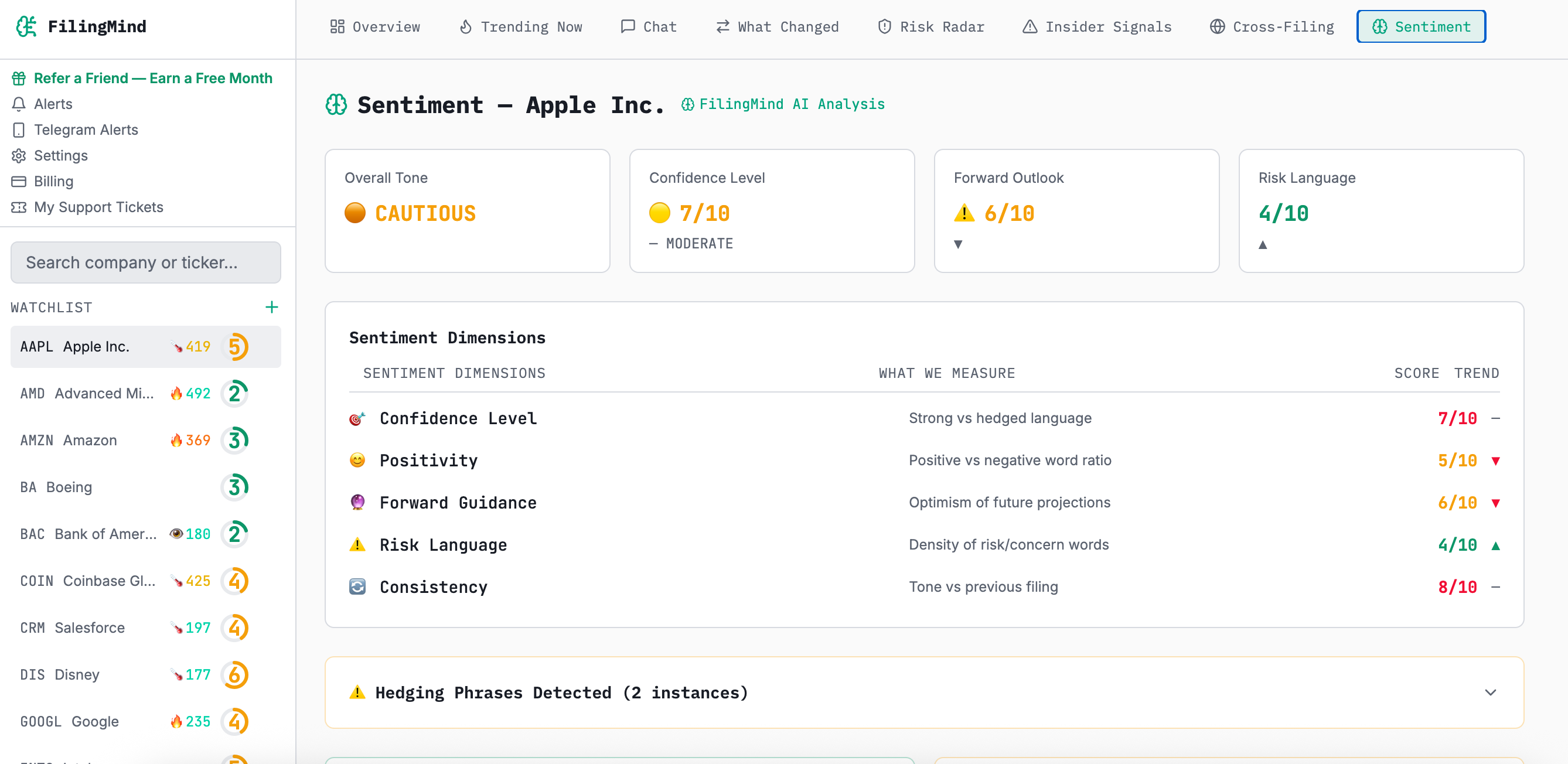 FilingMind AI SEC filing intelligence gallery image