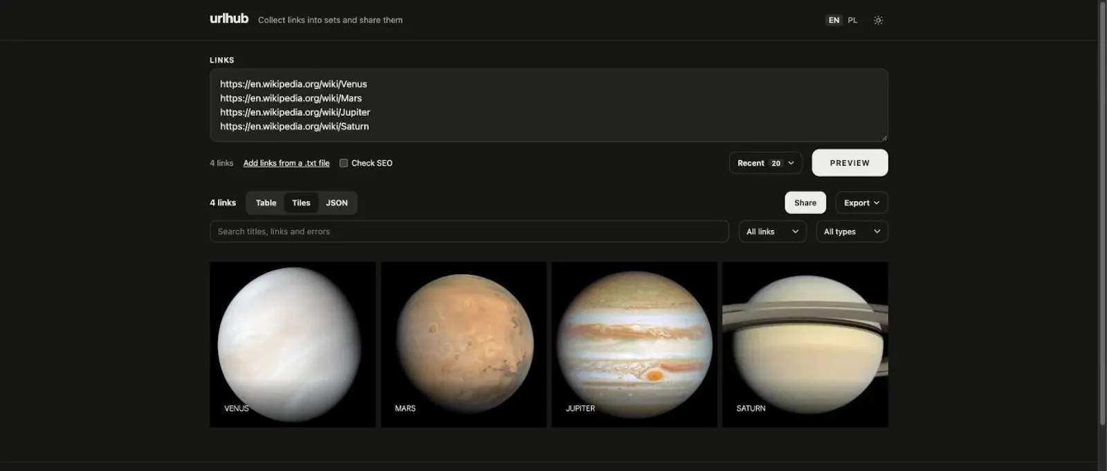 urlhub screenshot 1
