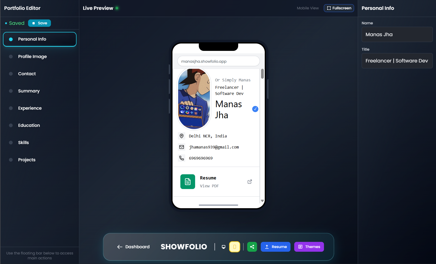 وسائط Showfolio.app 3