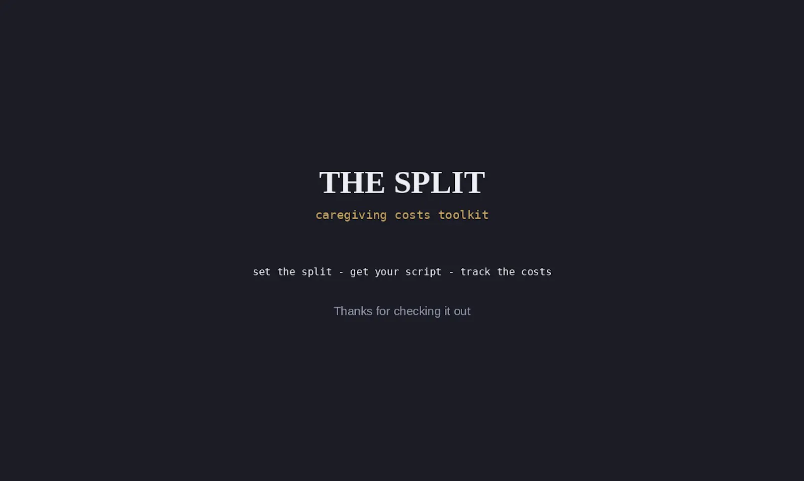 The Split — Caregiving Costs Toolkit screenshot 2
