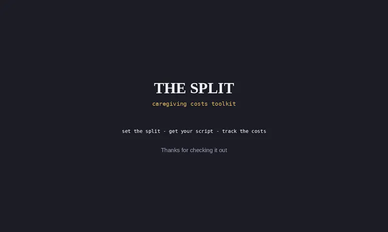 The Split — Caregiving Costs Toolkit screenshot 2