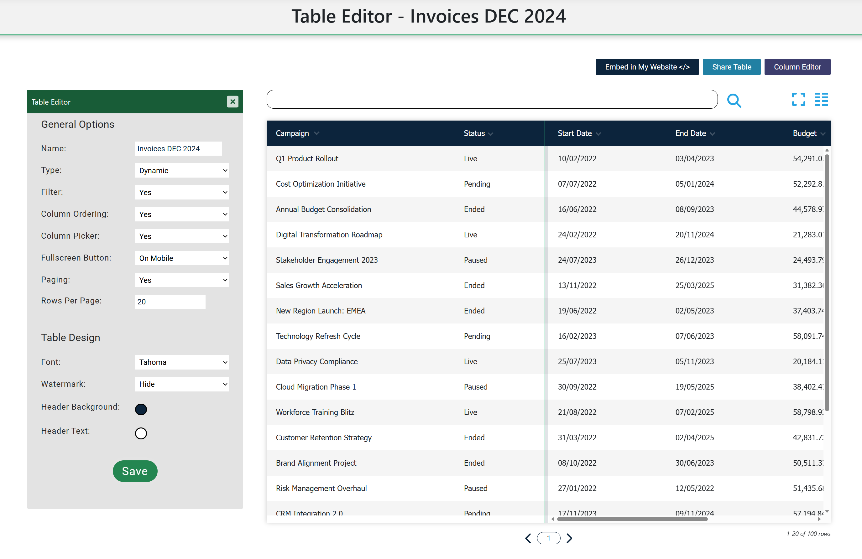 HTML Table Maker gallery image